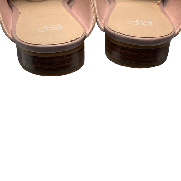 BP Nordstrom Maddy Bow Dusty Pink Leather Mules - Picture 6 of 10